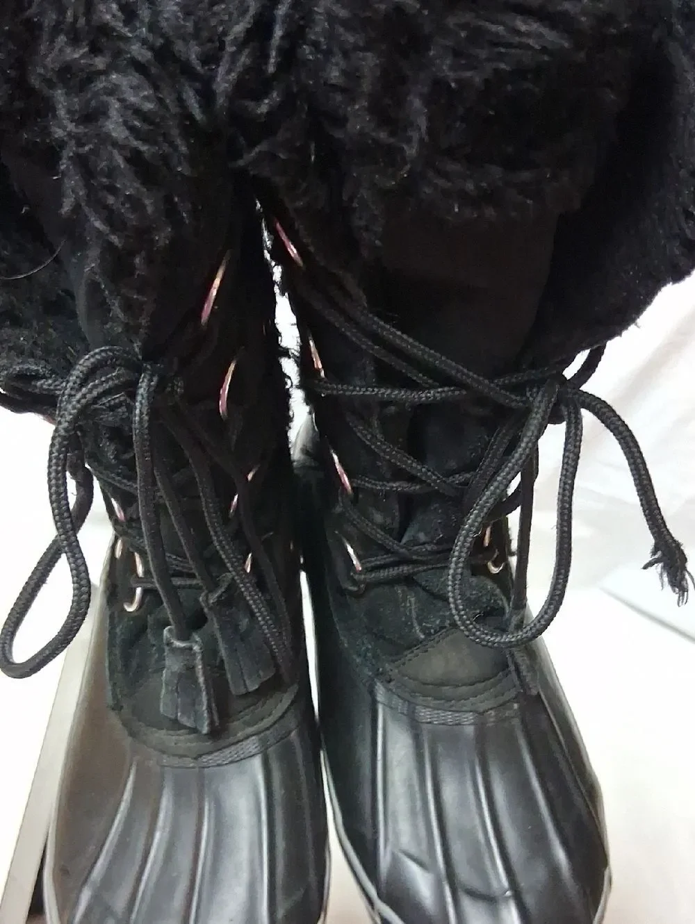 Khombu Black Faux Fur Winter Boots - Women's Cold-Weather Boot Sz 8